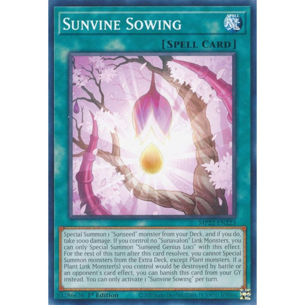 Yu-Gi-Oh TCG MP22-EN223 C Sunvine Sowing Normal Spell