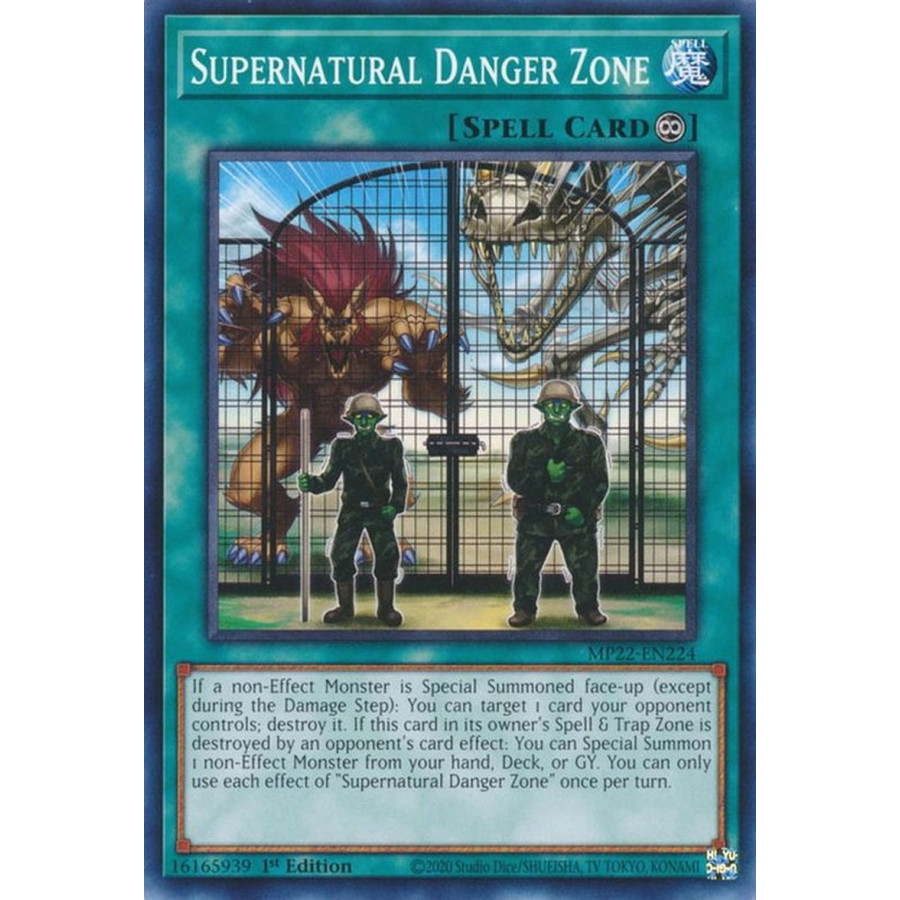 Yu-Gi-Oh TCG MP22-EN224 C Supernatural Danger Zone Continuous Spell