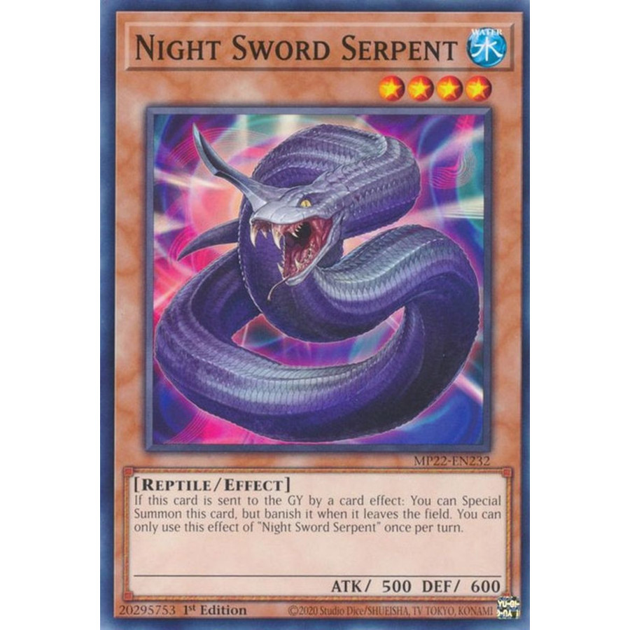 Yu-Gi-Oh TCG MP22-EN232 C Night Sword Serpent Effect Monster