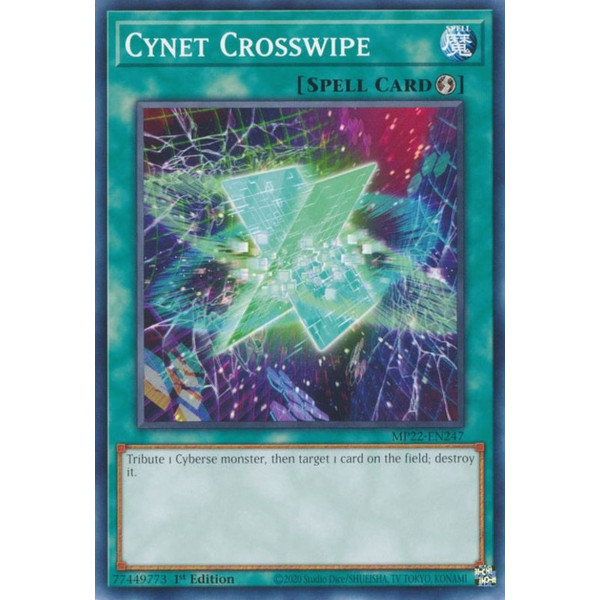 Yu-Gi-Oh TCG MP22-EN247 C Cynet Crosswipe Quick-Play Spell