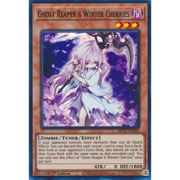 Yu-Gi-Oh TCG MP22-EN256 SR Ghost Reaper & Winter Cherries Effect Tuner monster