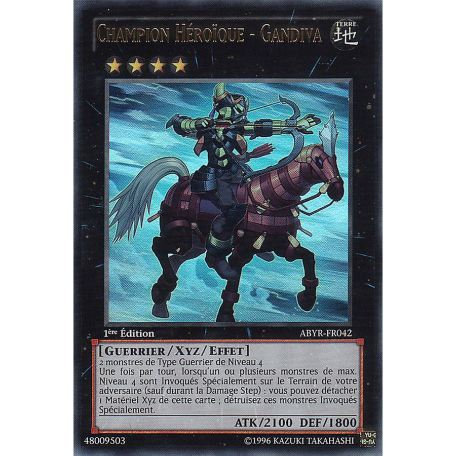 Yu-Gi-Oh TCG ABYR-FR042 UR Champion Héroïque - Gandiva L'Ascension des Abysses
