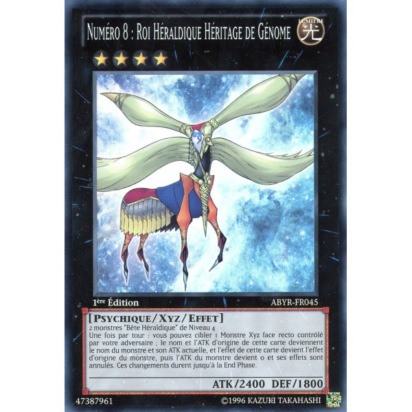 Yu-Gi-Oh TCG ABYR-FR045 SR Numéro 8 : Roi Héraldique Héritage de Génome L'Ascension des Abysses