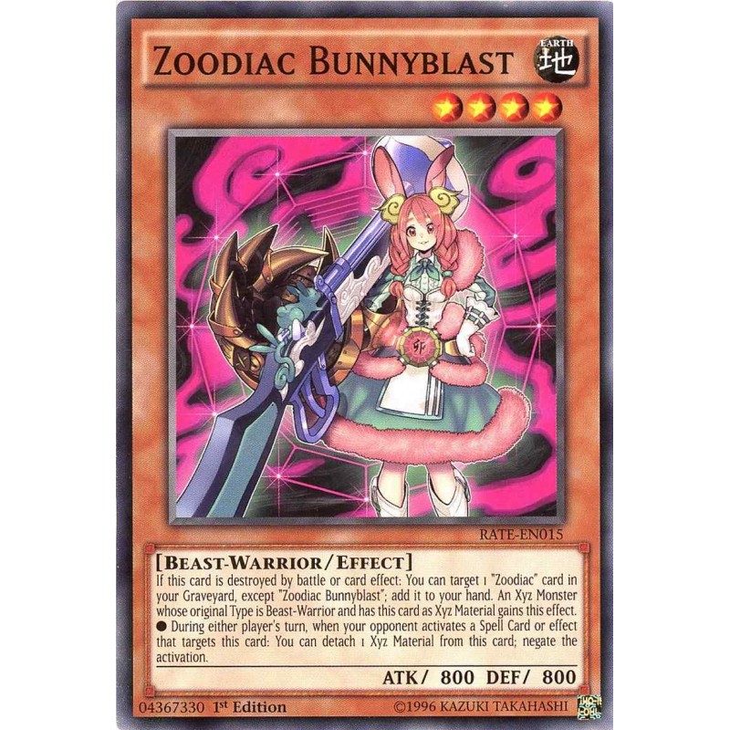 1X NM Zoodiac Bunnyblast Common 1st Edition yugioh RATE-EN015 