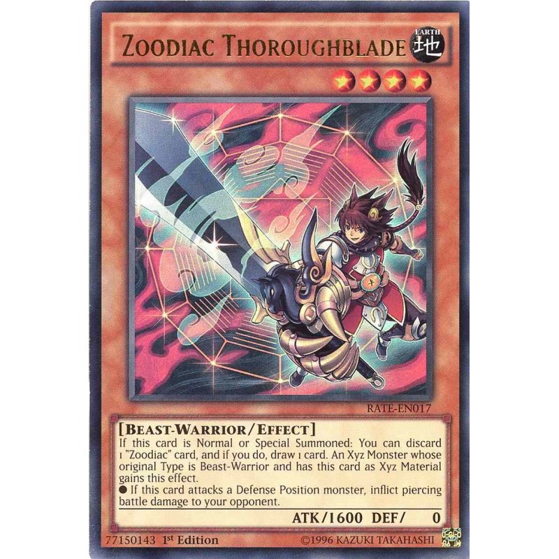 Zoodiac Thoroughblade RATE-EN017 Ultra Rare Mint Condition 1st Edition 