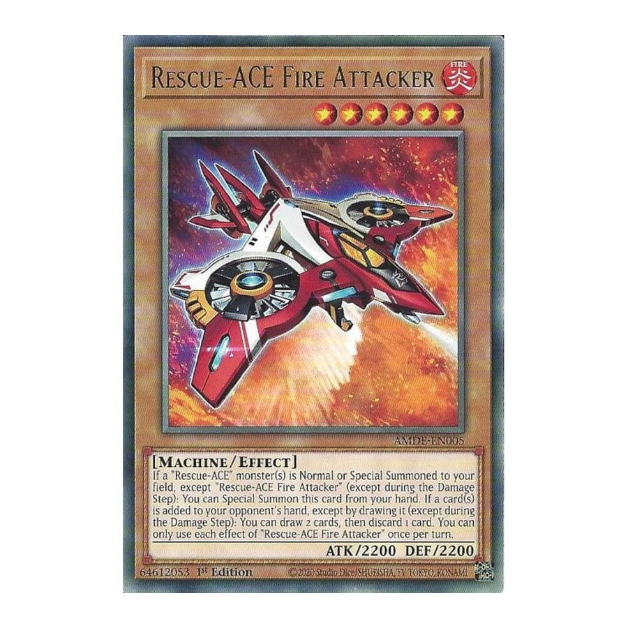 Yu-Gi-Oh TCG AMDE-EN005 R Rescue-ACE Fire Attacker Amazing Defenders