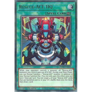 Yu-Gi-Oh TCG AMDE-EN008 R Rescue-ACE HQ Amazing Defenders