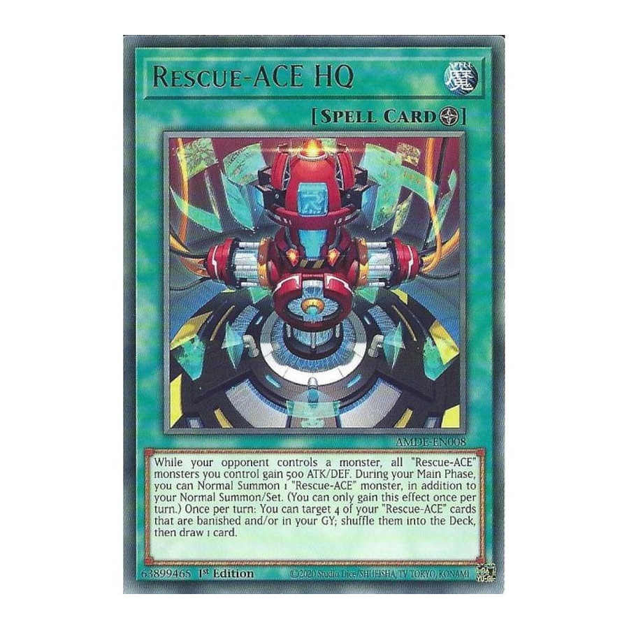 Yu-Gi-Oh TCG AMDE-EN008 R Rescue-ACE HQ Amazing Defenders