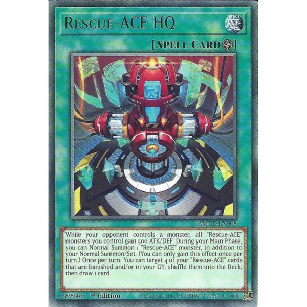 Yu-Gi-Oh TCG AMDE-EN008 R Rescue-ACE HQ Amazing Defenders