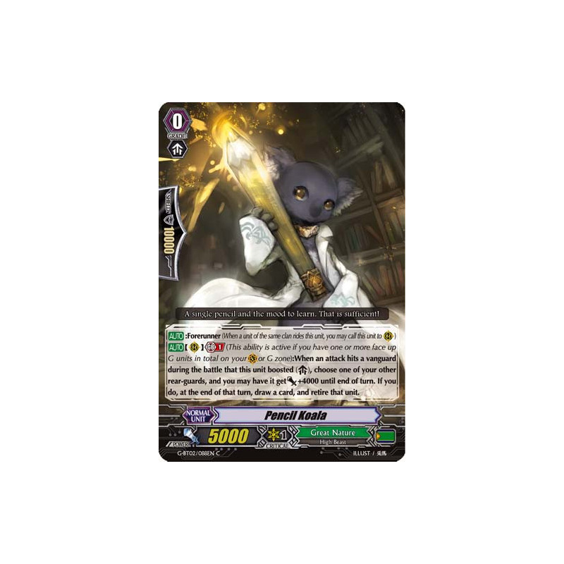 Vanguard_TCG_card_G-BT02_088EN_C_Pencil_Koala_Soaring_Ascent_of_Gale_Blossom