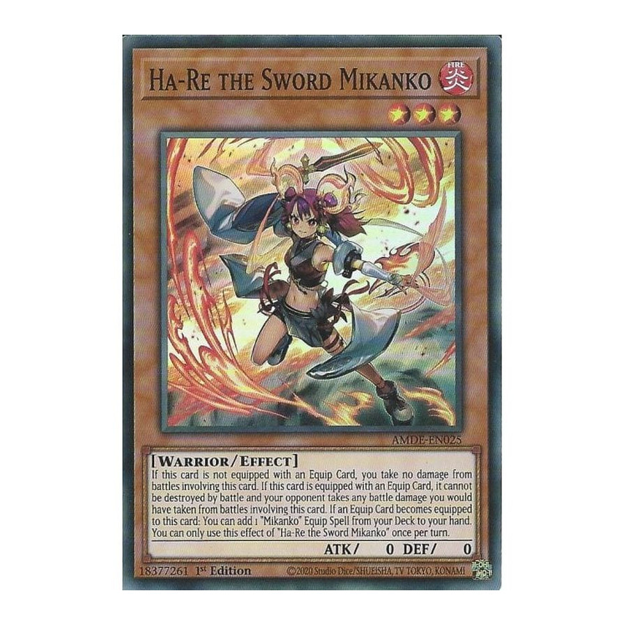 Yu-Gi-Oh TCG AMDE-EN025 SR Ha-Re the Sword Mikanko Amazing Defenders