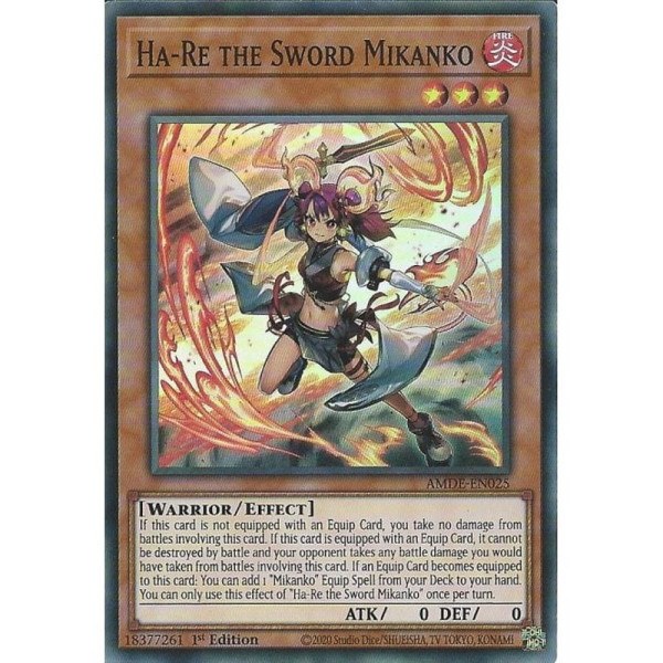 Yu-Gi-Oh TCG AMDE-EN025 SR Ha-Re the Sword Mikanko Amazing Defenders
