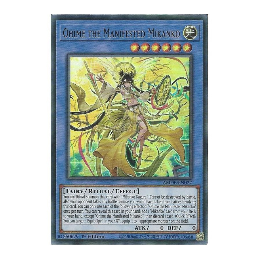 Yu-Gi-Oh TCG AMDE-EN027 UR Ohime the Manifested Mikanko Amazing Defenders