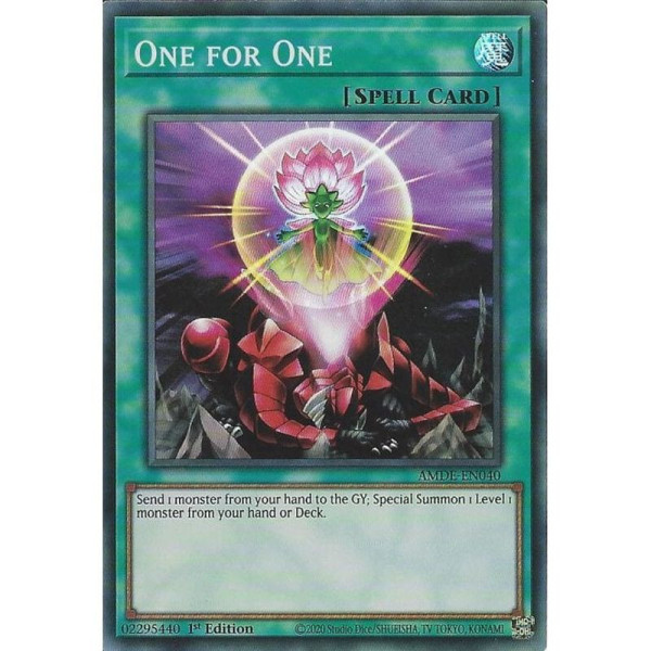 Yu-Gi-Oh TCG AMDE-EN040 SR One for One Amazing Defenders
