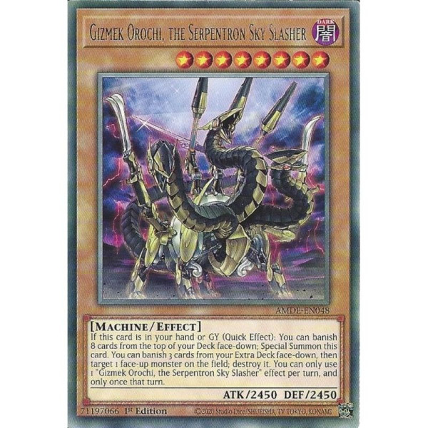 Yu-Gi-Oh TCG AMDE-EN048 R Gizmek Orochi, the Serpentron Sky Slasher Amazing Defenders