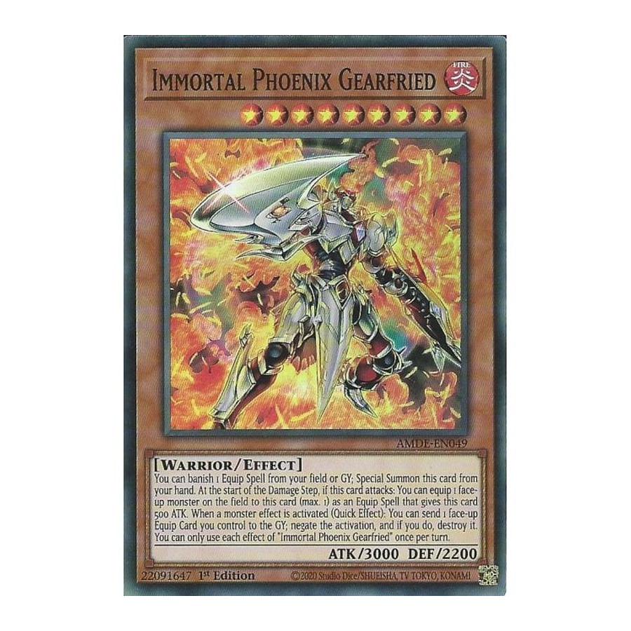 Yu-Gi-Oh TCG AMDE-EN049 SR Immortal Phoenix Gearfried Amazing Defenders