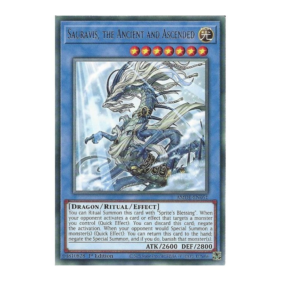 Yu-Gi-Oh TCG AMDE-EN051 R Sauravis, the Ancient and Ascended Amazing Defenders
