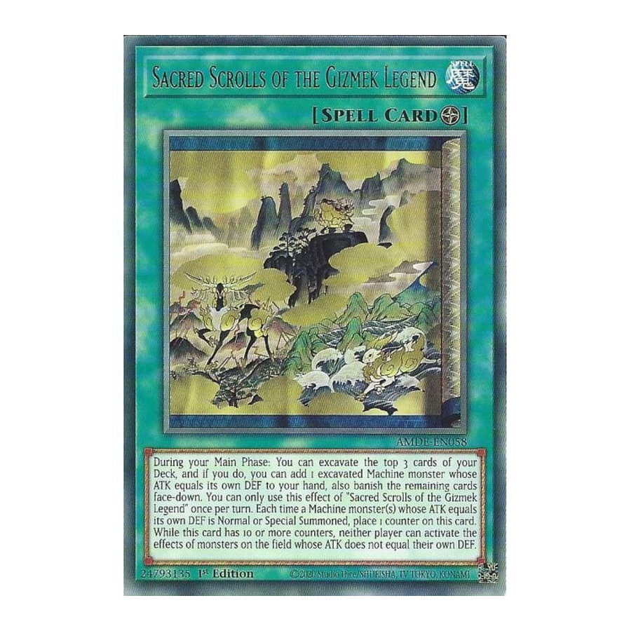 Yu-Gi-Oh TCG AMDE-EN058 R Sacred Scrolls of the Gizmek Legend Amazing Defenders