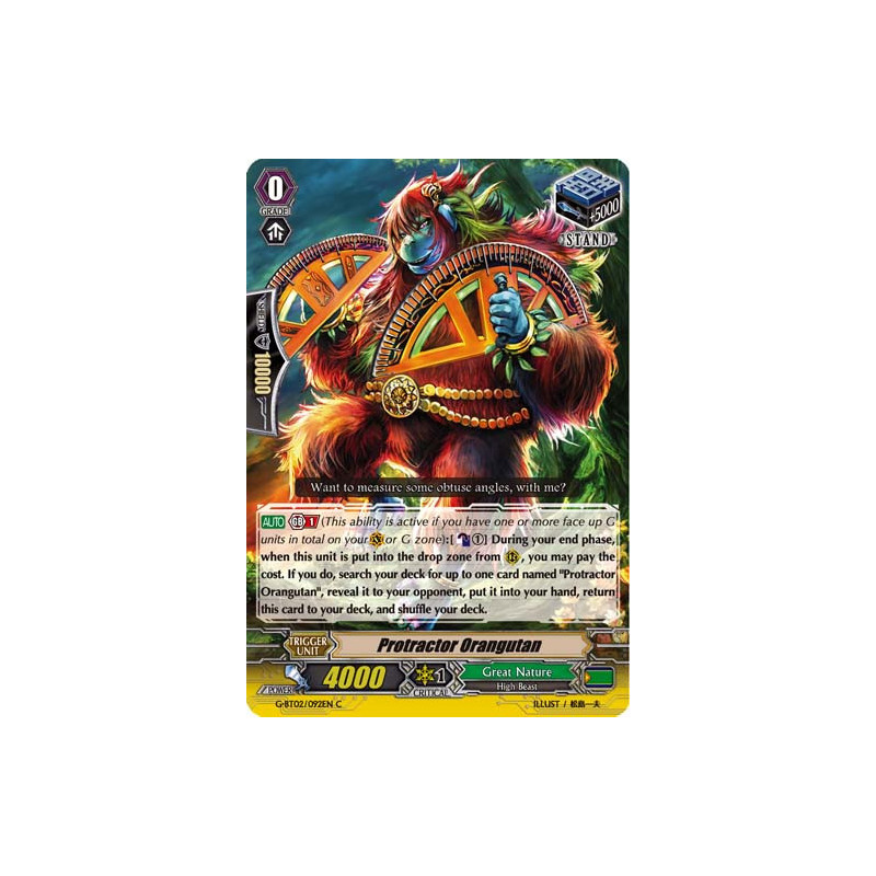 Vanguard_TCG_card_G-BT02_092EN_C_Protractor_Orangutan_Soaring_Ascent_of_Gale_Blossom