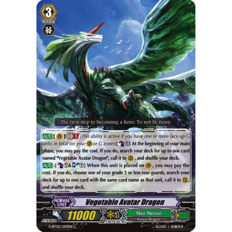 Vanguard_TCG_card_G-BT02_093EN_C_Vegetable_Avatar_Dragon_Soaring_Ascent_of_Gale_Blossom