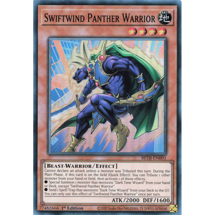 Yu-Gi-Oh TCG BETB-EN001 SR Swiftwind Panther Warrior Beyond the Brave