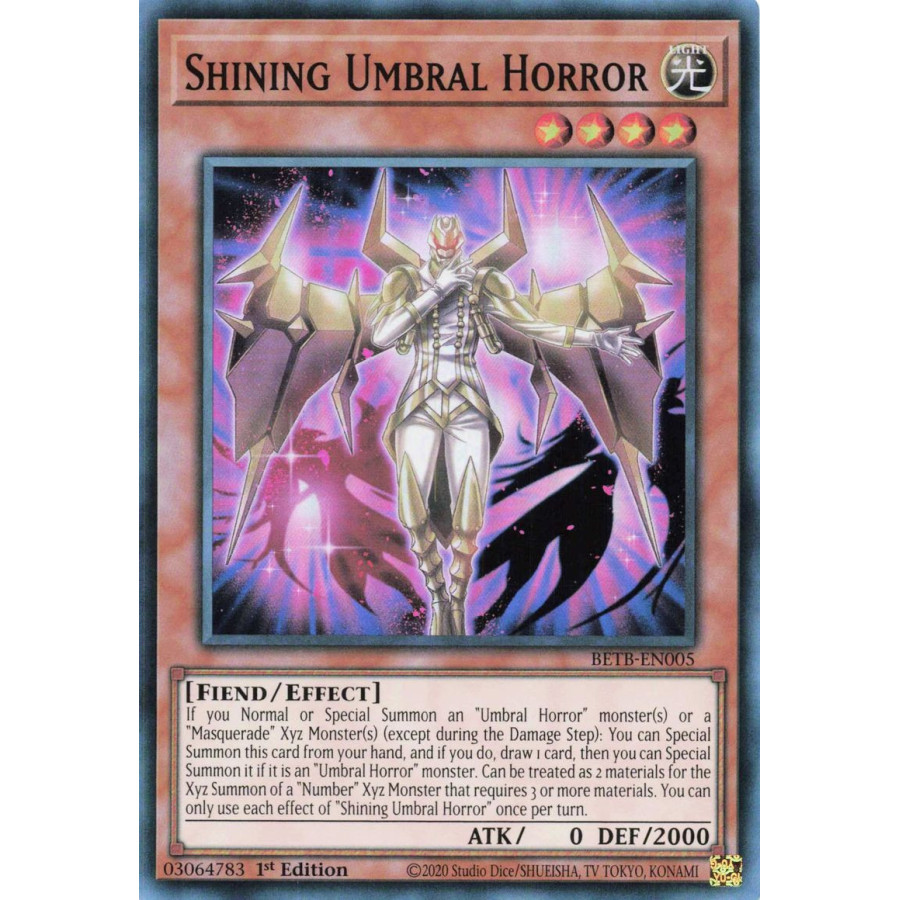 Yu-Gi-Oh TCG BETB-EN005 SR Shining Umbral Horror Beyond the Brave