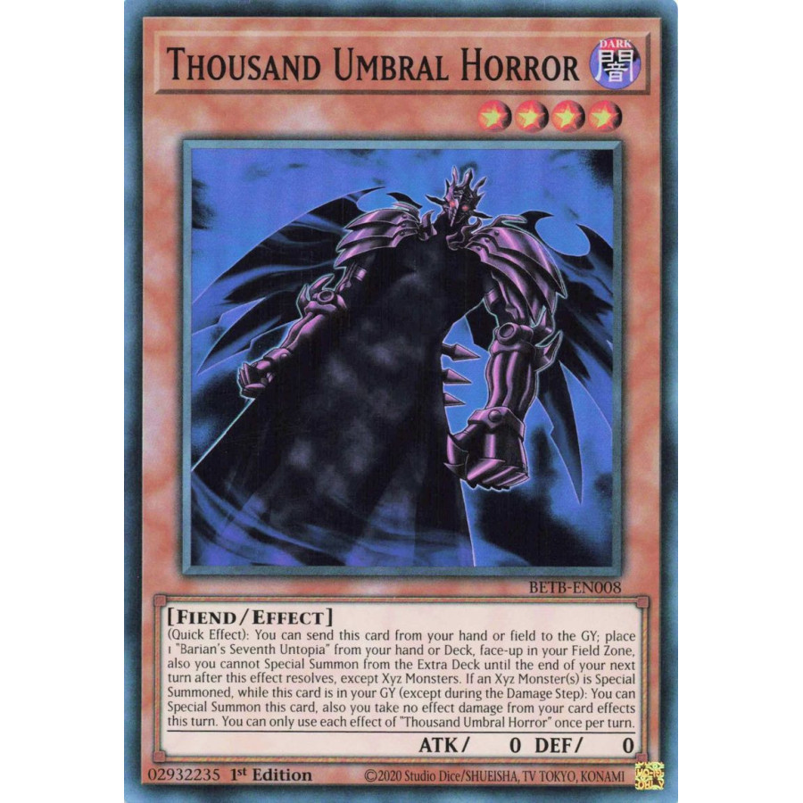 Yu-Gi-Oh TCG BETB-EN008 SR Thousand Umbral Horror Beyond the Brave