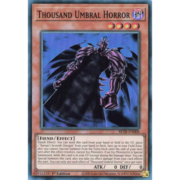 Yu-Gi-Oh TCG BETB-EN008 SR Thousand Umbral Horror Beyond the Brave