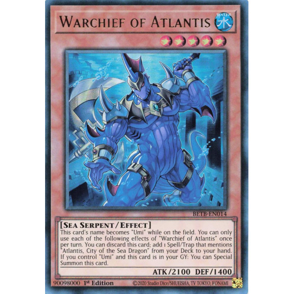 Yu-Gi-Oh TCG BETB-EN014 UR Warchief of Atlantis Beyond the Brave