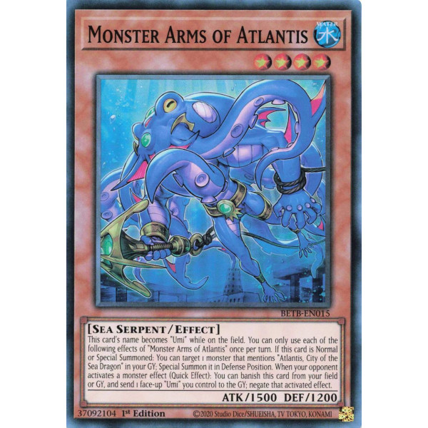 Yu-Gi-Oh TCG BETB-EN015 SR Monster Arms of Atlantis Beyond the Brave