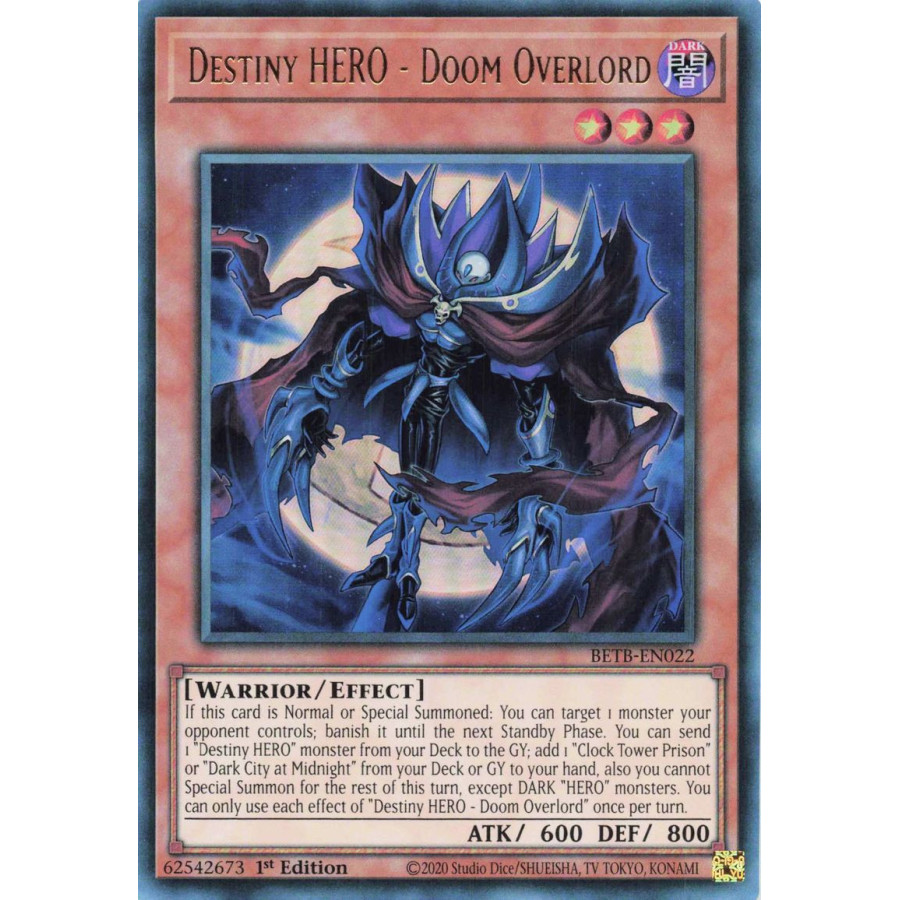 Yu-Gi-Oh TCG BETB-EN022 UR Destiny HERO - Doom Overlord Beyond the Brave