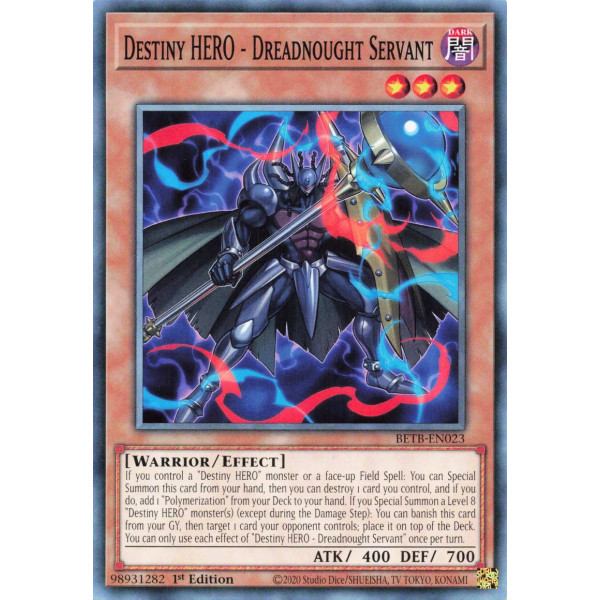 Yu-Gi-Oh TCG BETB-EN023 C Destiny HERO - Dreadnought Servant Beyond the Brave