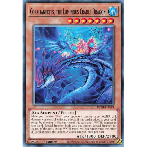 Yu-Gi-Oh TCG BETB-EN029 C Coralianectes, the Luminous Cradle Dragon Beyond the Brave