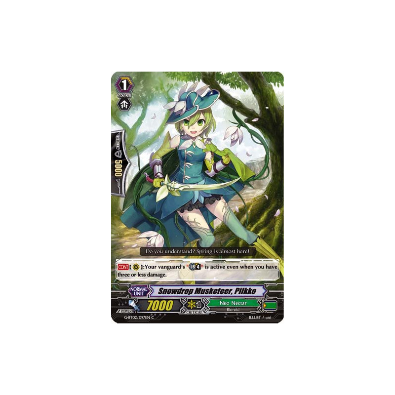 Vanguard_TCG_card_G-BT02_097EN_C_Snowdrop_Musketeer_Pilkko_Soaring_Ascent_of_Gale_Blossom