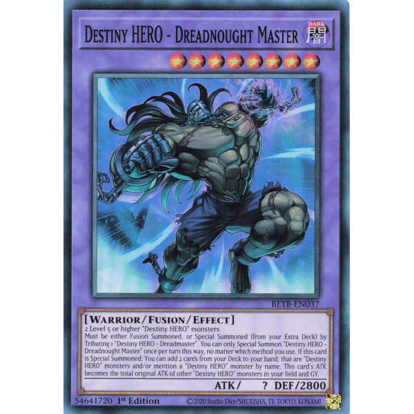 Yu-Gi-Oh TCG BETB-EN037 SR Destiny HERO - Dreadnought Master Beyond the Brave
