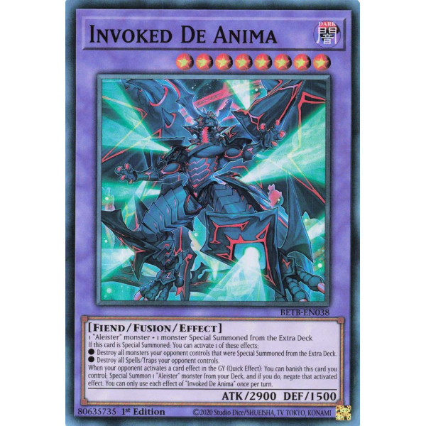 Yu-Gi-Oh TCG BETB-EN038 SR Invoked De Anima Beyond the Brave