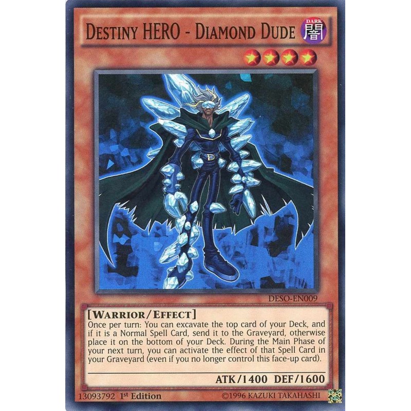 x3 Destiny Hero Diamond Dude Super Rare 1st Edition DESO-EN009 NM Yugioh 