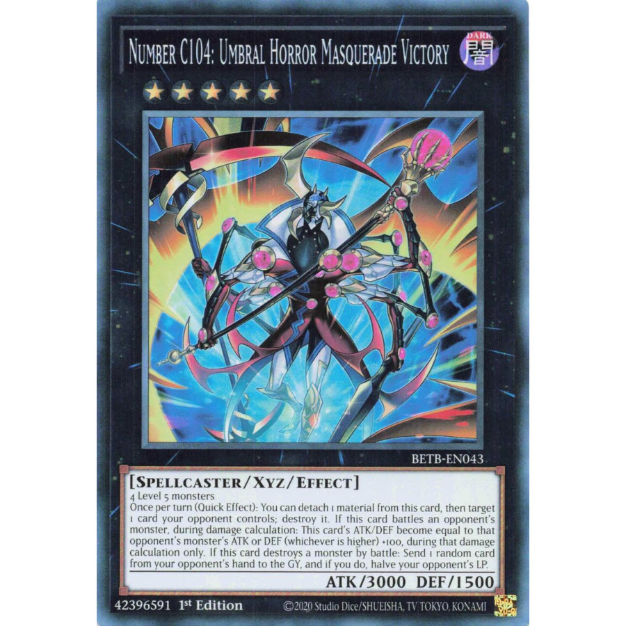 Yu-Gi-Oh TCG BETB-EN043 SR Number C104: Umbral Horror Masquerade Victory Beyond the Brave