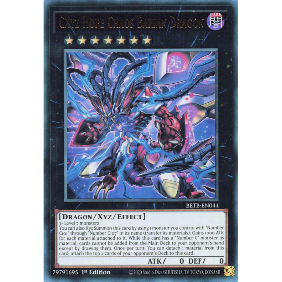Yu-Gi-Oh TCG BETB-EN044 UR CXyz Hope Chaos Barian Dragon Beyond the Brave