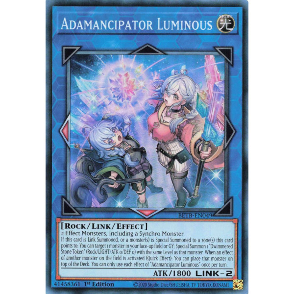 Yu-Gi-Oh TCG BETB-EN049 SR Adamancipator Luminous Beyond the Brave