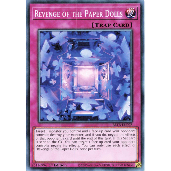 Yu-Gi-Oh TCG BETB-EN078 C Revenge of the Paper Dolls Beyond the Brave