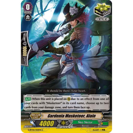 Vanguard_TCG_card_G-BT02_102EN_C_Gardenia_Musketeer_Alain_Soaring_Ascent_of_Gale_Blossom