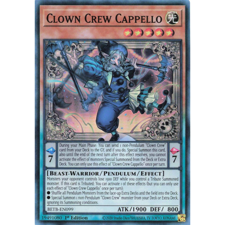 Yu-Gi-Oh TCG BETB-EN099 SR Clown Crew Cappello Beyond the Brave