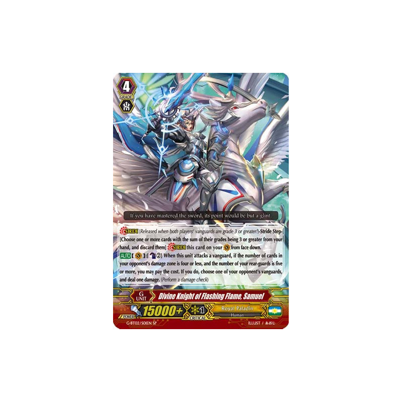 Vanguard_TCG_card_G-BT02_S01EN_SP_Divine_Knight_of_Flashing_Flame_Samuel_Soaring_Ascent_of_Gale_Blossom