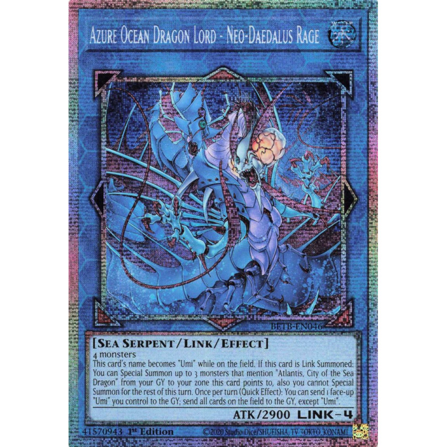 Yu-Gi-Oh TCG BETB-EN046 STAR Azure Ocean Dragon Lord - Neo-Daedalus Rage Beyond the Brave