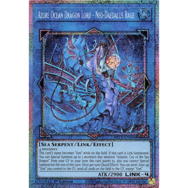 Yu-Gi-Oh TCG BETB-EN046 STAR Azure Ocean Dragon Lord - Neo-Daedalus Rage Beyond the Brave