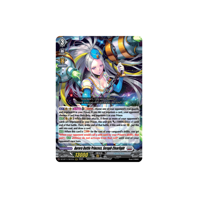 Vanguard_TCG_card_DZ-BT11_007EN_RRR_Aurora_Battle_Princess_Seraph_Clearlight_Symphony_of_Might_Bloom