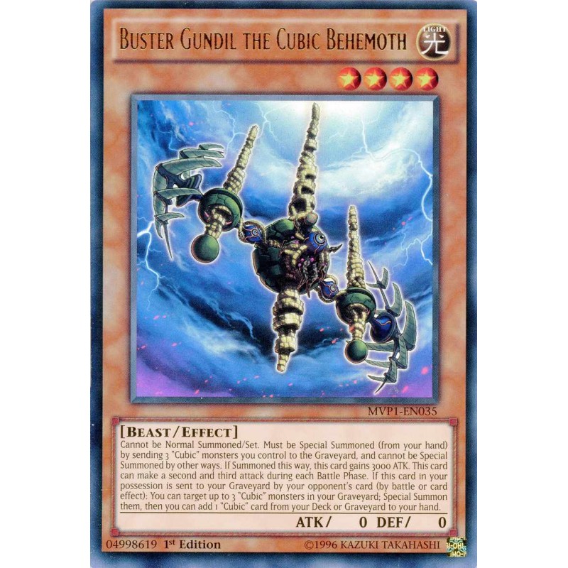 YuGioh Buster Gundil the Cubic Behemoth NM 1st Ed. MVP1-ENS35 Secret Rare Card