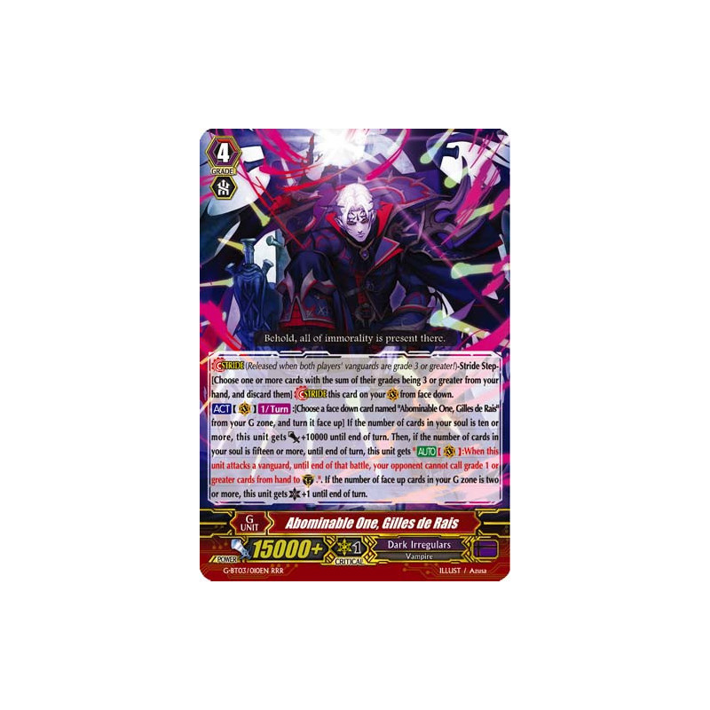 Vanguard_TCG_card_G-BT03_010EN_RRR_Abominable_One_Gilles_de_Rais_Sovereign_Star_Dragon