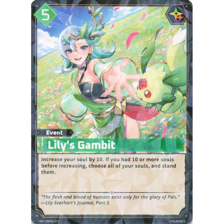 Palworld TCG EBP02-071 RR Lily's Gambit Legends Awaken